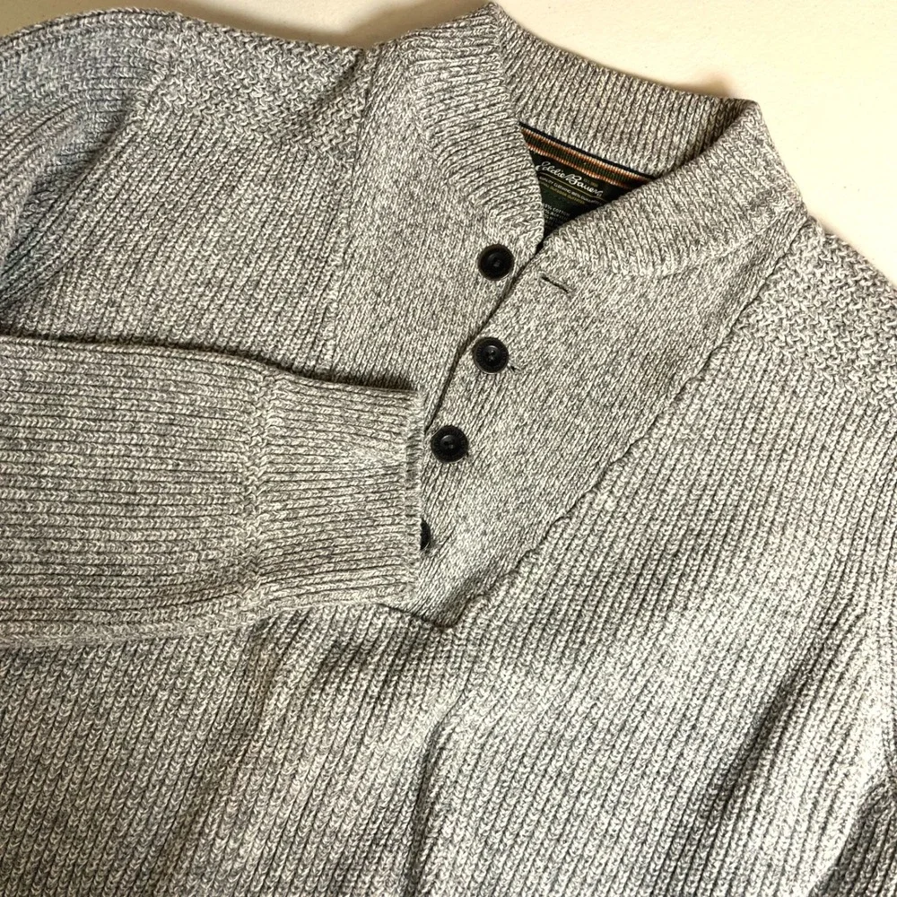 Eddie Bauer Mens Cotton Blend Chunky Sweater Sz L‎ Bloke Academia Core Preppy